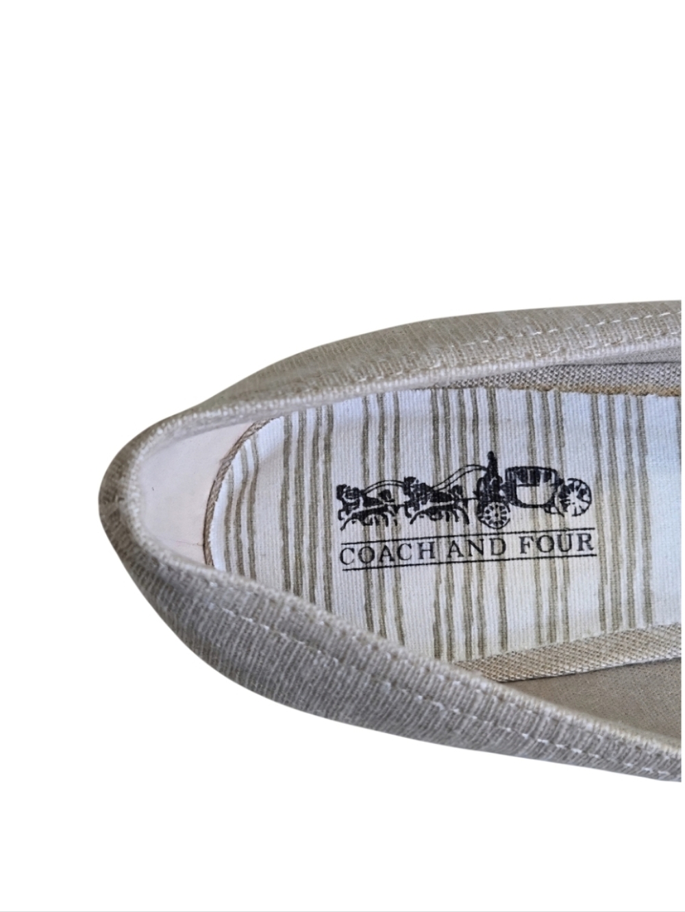 Coach and Four Open Peep-Toe Espadrille Canvas Shoe-EUC - Picture 8 of 11